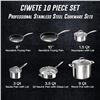 Image 6 : Ciwete 10PC Stainless Steel Cookware Set - Non-Stick Pot and Pan Set - Brand New!