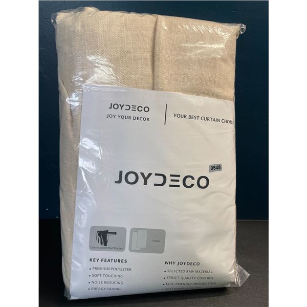 1 Pack of JoyDeco Curtains - Beige - 52 x 90inch - New