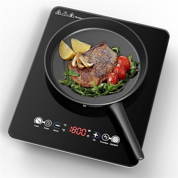 1 VGBK Electric Single-Burner Portable Induction Cooktop/Hot Plate - 1800W - Brand New