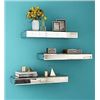 Image 1 : 3PC Shyfoy Mirrored Floating Wall Shelves - Glass Wall Shelves for Wall Decor - 15" x 5.5" - NEW