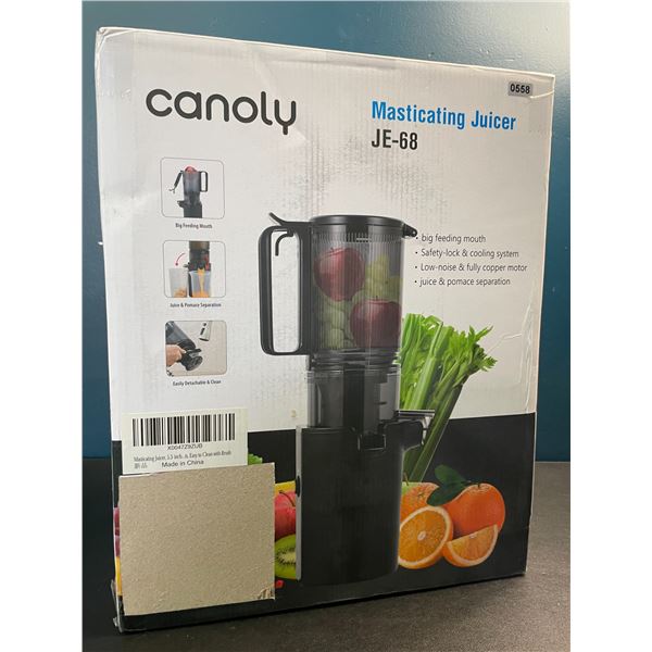 1 Canoly Masticating Juicer (Model: JE-68) - New/Open Box