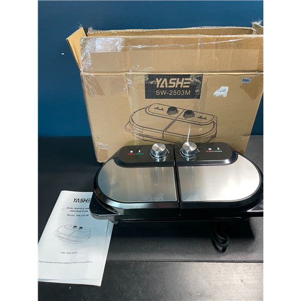 1 Yashe Dual Waffle Maker Machine - New/Open Box
