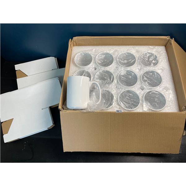 1 Box of Sublimation Mugs for Making Custom Mug Designs - 12PCS - 15oz Mugs - New