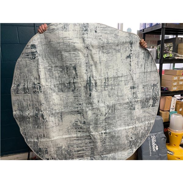 1 Large Round Area Rug/Carpet - 5FT Diameter - Grey - Brand New