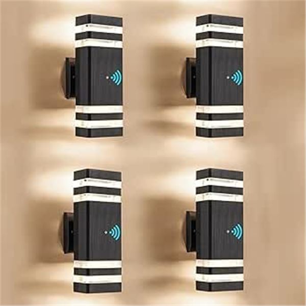 4-Pack of Dusk to Dawn Sensor Outdoor Wall-Mount Lights - 12inch Size - New