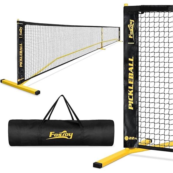 1 Fostoy Portable Pickleball Net - 22FT Large Pickleball Net System w/ Carrying Bag - New