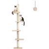 Image 1 : 1 PAWZ Road Cat Tree - 5-Tier Floor to Ceiling Cat Tower (Adj. Height 95"-107" Tall) - NEW