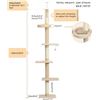 Image 2 : 1 PAWZ Road Cat Tree - 5-Tier Floor to Ceiling Cat Tower (Adj. Height 95"-107" Tall) - NEW
