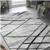 Image 1 : 1 JVHOME Modern Large Area Rug - 6FT x 9FT - Non-Slip Backing - Striped Grey Design - BRAND NEW!