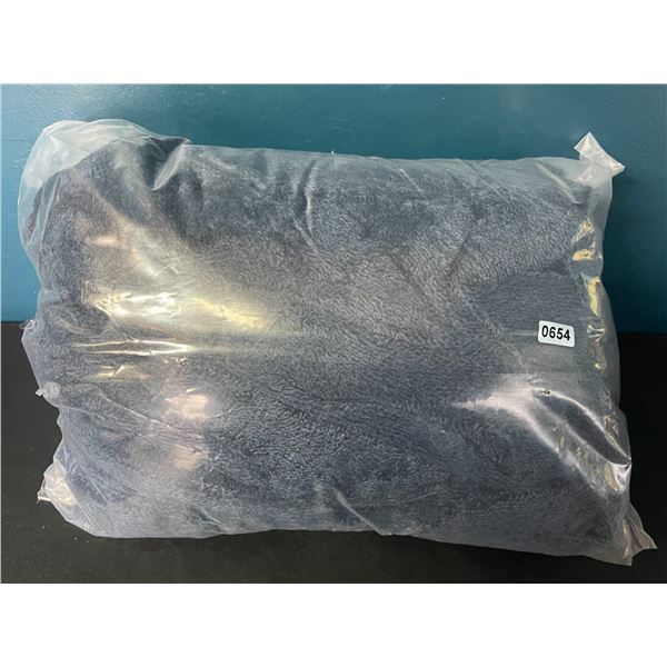 1 Kemusi Men's Hooded Bathrobe - Navy Blue - Size XL