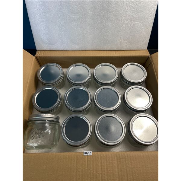 12PC Glass Mason Jars with Lids - Brand New