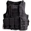 Image 1 : 1 Black Airsoft Tactical Vest for Adults - Brand New