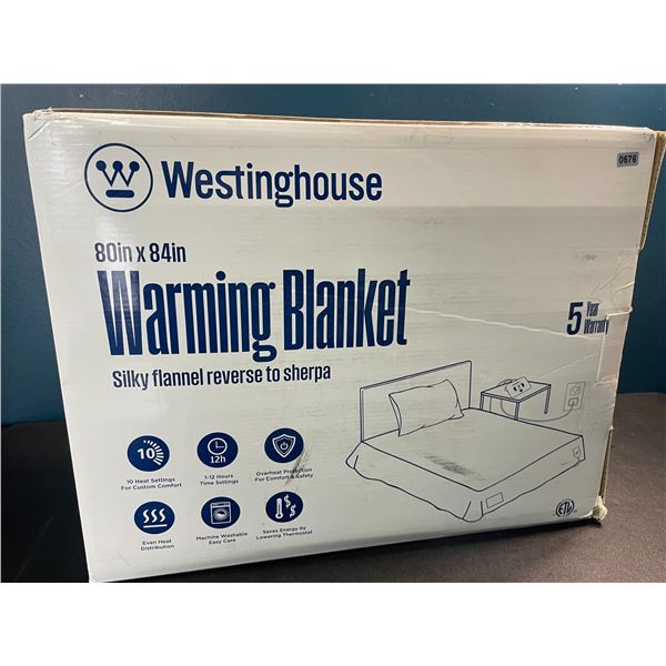 1 Westinghouse Large Size Warming/Heated Blanket - 80" x 84" - New/Open Box