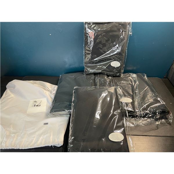 Pack of 6 Round Table Cloths - Black - 90inch - Brand New