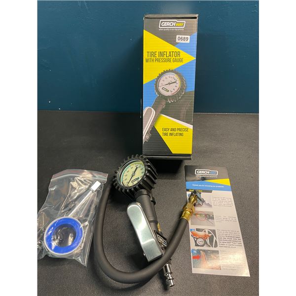 1 Tire Inflator with Pressure Gauge