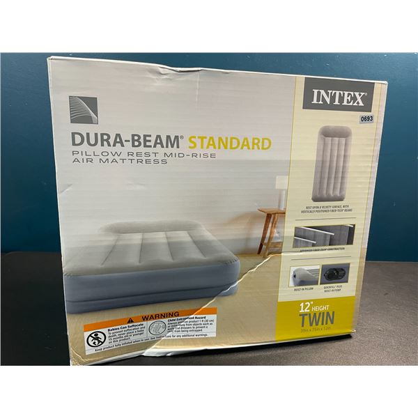 1 Intex Dura-Beam Standard Pillow Rest Mid-Rise Air Mattress - 12"H - Twin Size