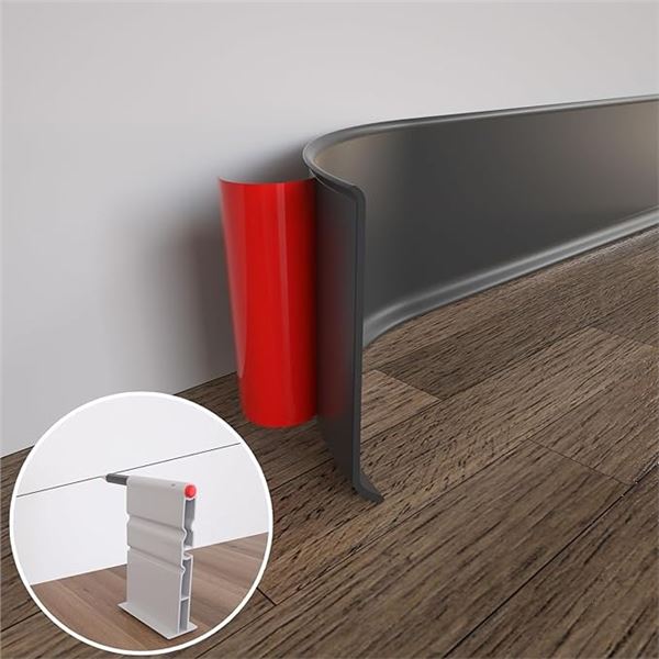 1 Box of Flexible Baseboard Molding Trim - 4" x 60FT Roll - Self-Adhesive Rubber Wall Base Trim; NEW