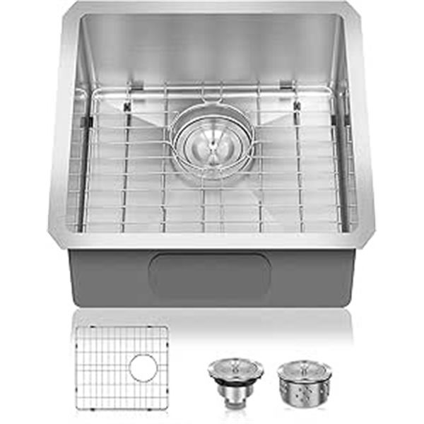 1 Tysun 17-inch Undermount Kitchen Sink - 17" x 17" Stainless Steel Bar Sink - NEW