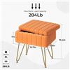 Image 2 : 1 Greenstell Faux Fur Vanity Stool with Storage - 19.4" x 15.7" x 11.8" - Orange - Brand New!