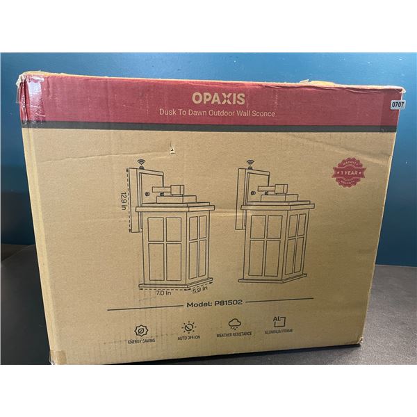 Opaxis 2-Pack Outdoor Dusk to Dawn Wall Sconce Lights - New/Open Box