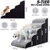 Image 4 : 5-Tier Foam Pet Stairs for High Beds/Areas - 24.4" Tall - Grey Color - Brand New