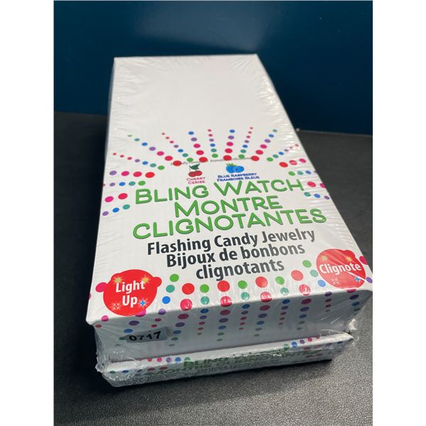 1 Case of Bling Watch Flashing Candy Jewelry - Cherry & Blue Raspberry - New Sealed