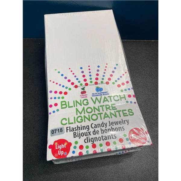 1 Case of Bling Watch Flashing Candy Jewelry - Cherry & Blue Raspberry - New Sealed