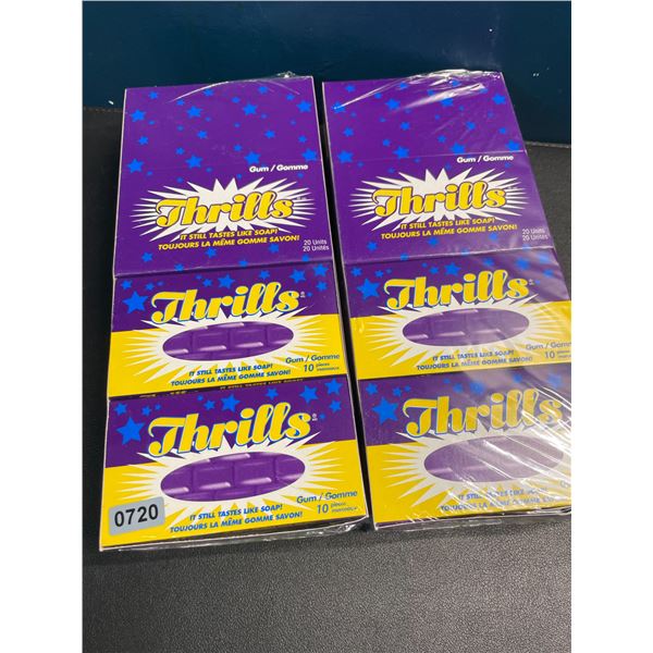 2 Cases of Thrills Soap Gum - 20 Gum Packs Per Case - New Sealed