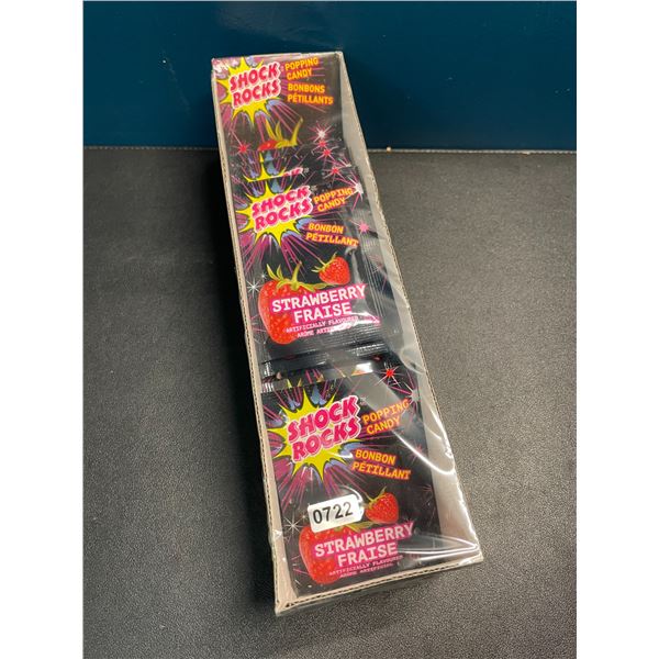1 Case of Shock Rocks Popping Candy - Strawberry Flavour - 24 Packs Included - New Sealed!