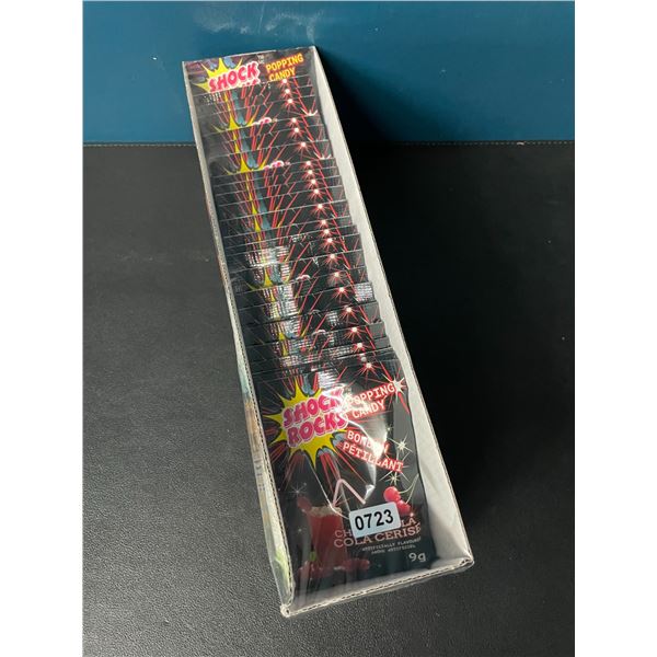1 Case of Shock Rocks Popping Candy - Cherry Cola Flavour - 24 Packs Included - New Sealed!