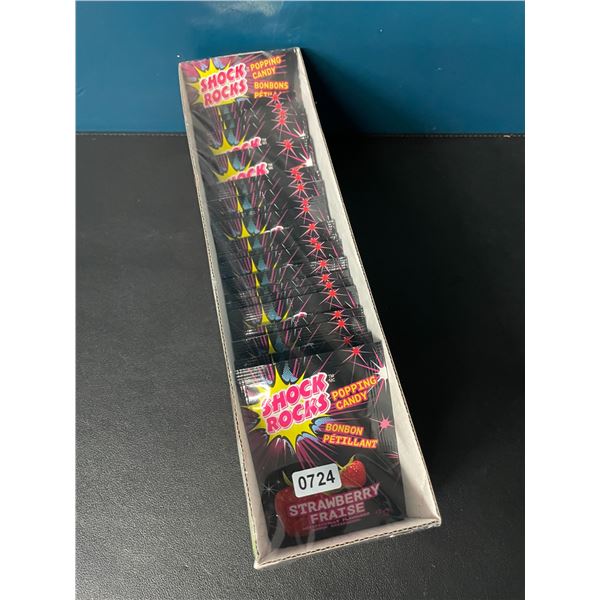 1 Case of Shock Rocks Popping Candy - Strawberry Flavour - 24 Packs Included - New Sealed!