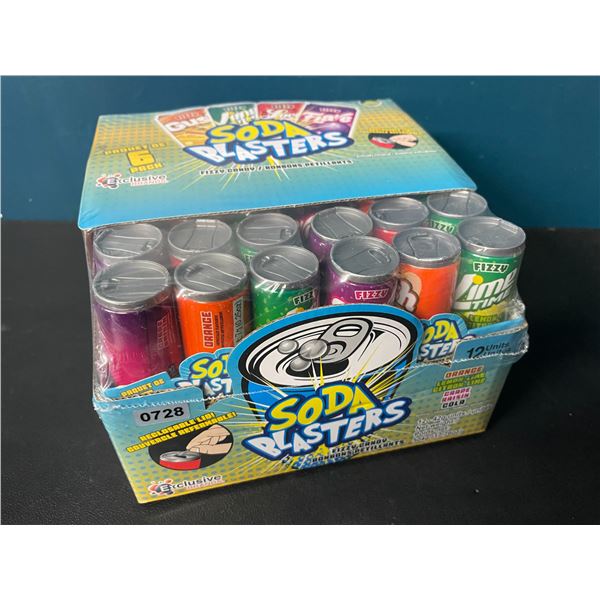 1 Case of Soda Blasters Fizzy Candy - 12 Units Inside - New Sealed! (Orange, Lemon, Grape, Cola)