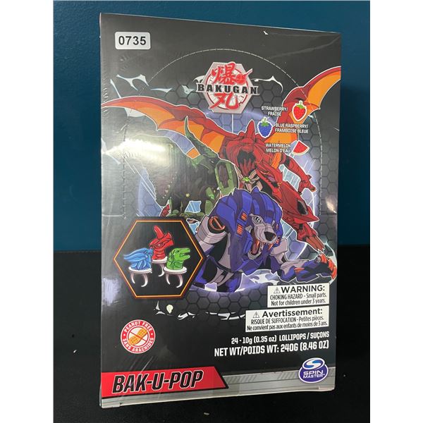 1 Case of Bakugan Bak-U-Pops Lollipops Candy - 24 Ring Lollipops Included - New Sealed