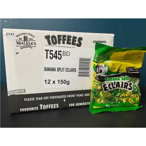 1 Case of Walker's Famous Creamy Toffees - Banana Split Eclairs - 12 Units Included - Brand New!