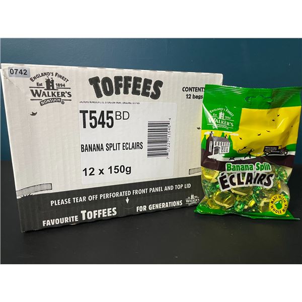 1 Case of Walker's Famous Creamy Toffees - Banana Split Eclairs - 12 Units Included - Brand New!