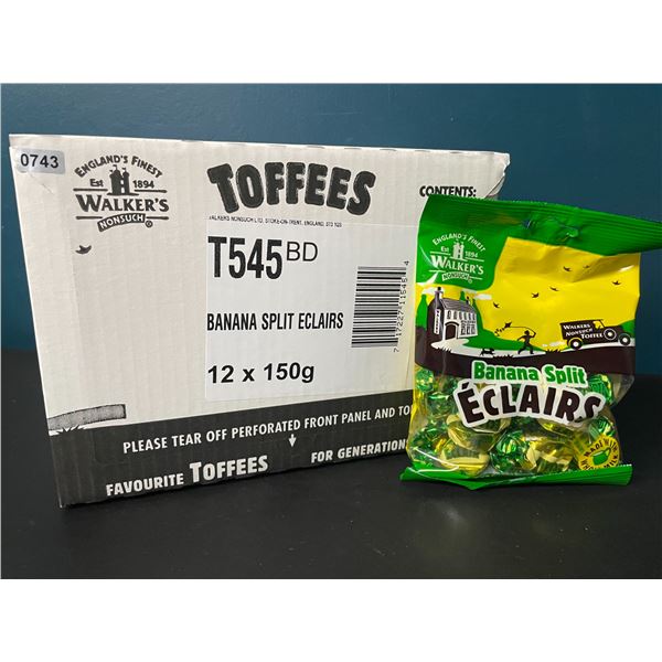 1 Case of Walker's Famous Creamy Toffees - Banana Split Eclairs - 12 Units Included - Brand New!