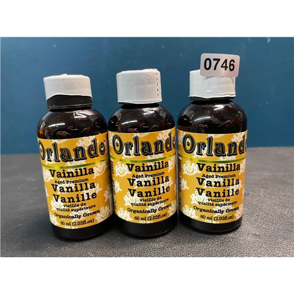 3 Bottles of Orlando Aged Premium Vanilla - 60ml - Mexican Natural Vanilla - New Sealed