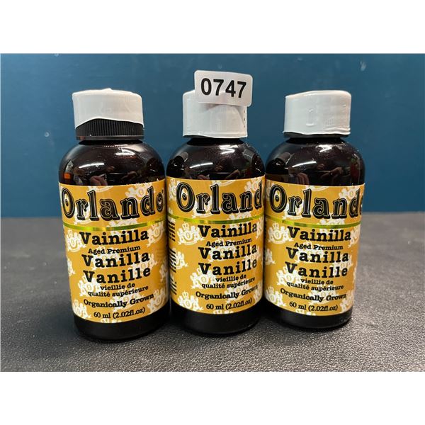 3 Bottles of Orlando Aged Premium Vanilla - 60ml - Mexican Natural Vanilla - New Sealed