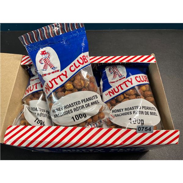 1 Case of "Nutty Club" Honey Roasted Peanuts - 12 Packs x 100g each - New Sealed