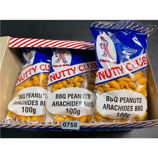 1 Case of "Nutty Club" BBQ Peanuts - 12 Packs x 100g each - New Sealed