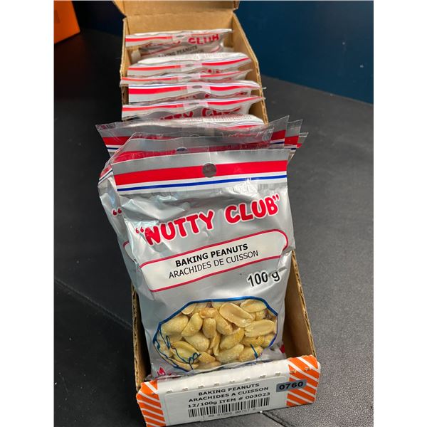 1 Case of "Nutty Club" Baking Peanuts - 12 Packs x 100g each - New Sealed