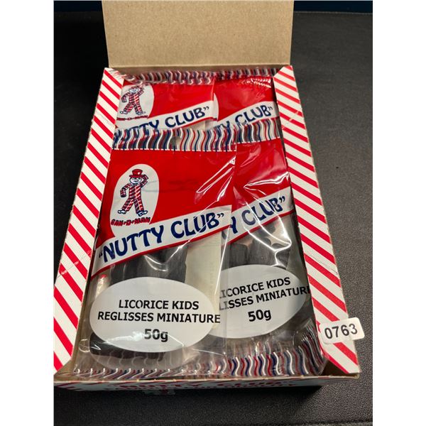 1 Case of "Nutty Club" Licorice Kids Candy - 12 Packs x 50g each - New Sealed