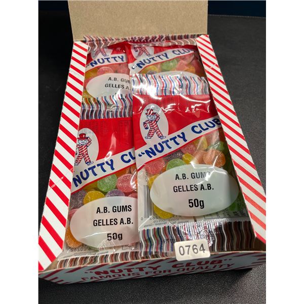 1 Case of "Nutty Club" A.B. Gums Candy - 12 Packs x 50g each - New Sealed