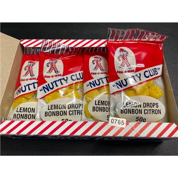1 Case of "Nutty Club" Lemon Drops Candy - 12 Packs x 50g each - New Sealed