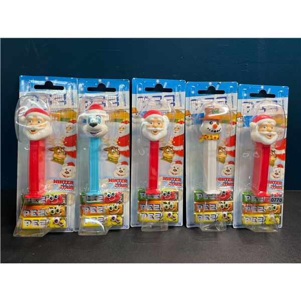 5 Assorted Christmas Themed PEZ Candy Dispenser/Candy Sets - New Sealed