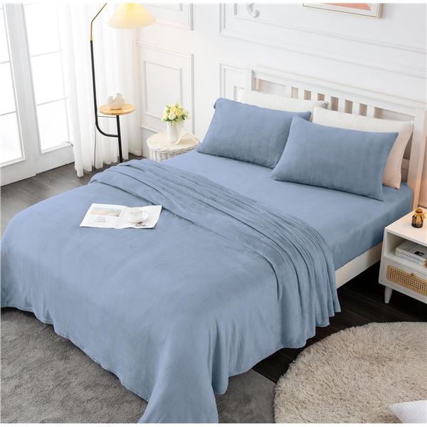 Healthy Home Full Size Fleece Sheet Set - New