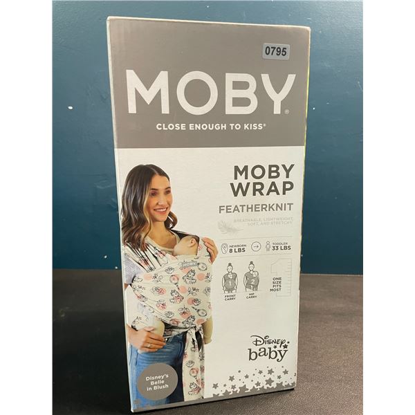 1 MOBY Featherknit Wrap for Infants - Disney Baby (Belle in Blush) Design - New Sealed
