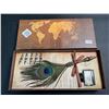 Image 1 : 1 Peacock Design Caligraphy Pen Set - Brand New