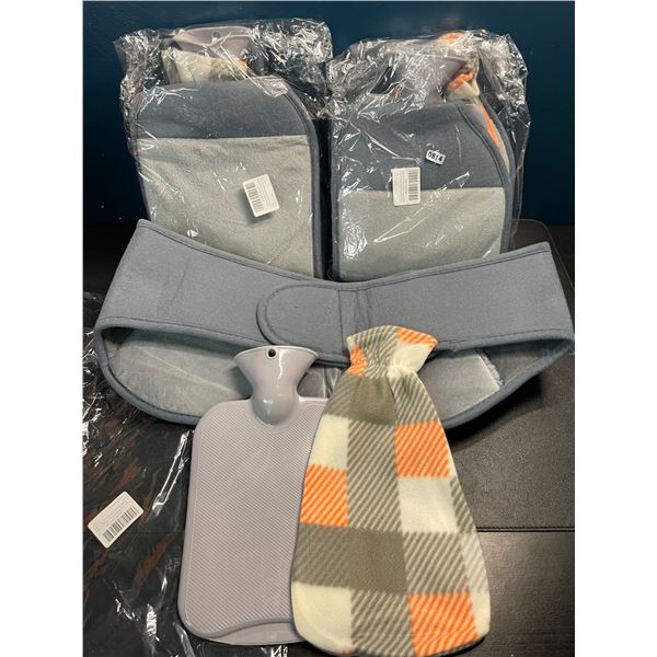 3 Rubber Hot Water Bottle Sets with Waist Pouch For Pain Relief - New