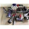 Image 3 : 1 Dyson Vacuum Set with Charger & Various Accessories/Heads - Lightly Used - Works